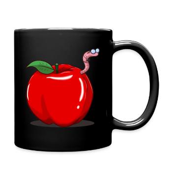 Apple avec l'école de ver - Mug uni - noir - Droite