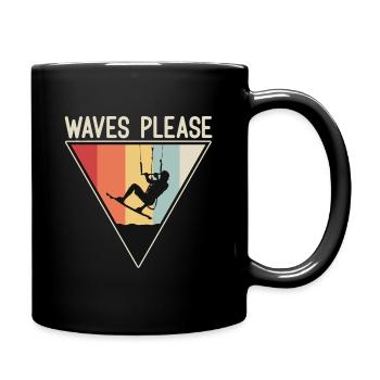 Kite Surfing Surfer Strand Geschenk Waves Please - Mug uni - noir - Droite