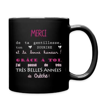 merci crèche puéricultrice auxiliaire éducatrice - Mug uni - noir - Droite