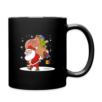 Weihnachtsmann Weihnachten Christmas Santa Winter - Tasse einfarbig - Schwarz - Rechts