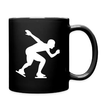 Eisschnelllauf - Tasse einfarbig - Schwarz - Rechts