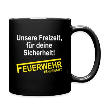 Freiwillige Feuerwehr Ehrenamt - Tasse einfarbig - Schwarz - Rechts