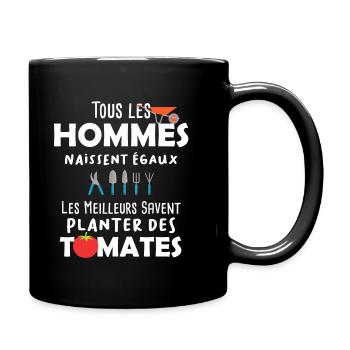 Cadeau drôle jardinier Jardin Tomates marrant - Mug uni - noir - Droite