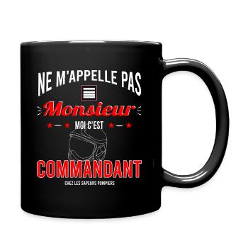 Sapeur pompier Commandant - Mug uni - noir - Droite