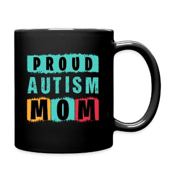 Stolze Autismus-Mutter - Tasse einfarbig - Schwarz - Rechts