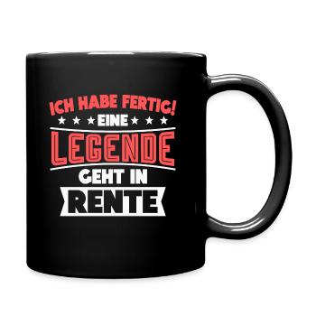 Ruhestand Rentner Spruch lustig - Tasse einfarbig - Schwarz - Rechts