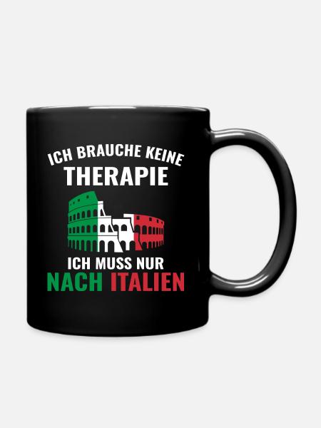 Therapie Italien - Tasse einfarbig - Schwarz