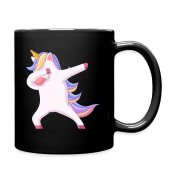 Einhorn Design Dab Dabbing - Tasse einfarbig - Schwarz - Rechts