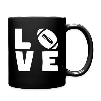 American Football Rugby LOVE Sport - Full Colour Mug - black - Right