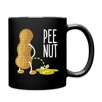 Pee Nut Wortspiel für dunkle Shirts - Tasse einfarbig - Schwarz - Rechts