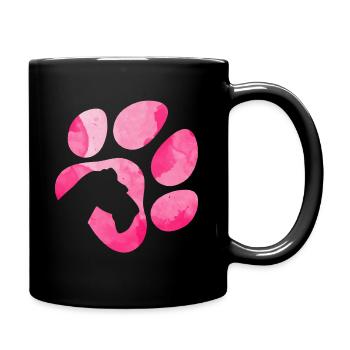 Hundepfote Schnauzer - Tasse einfarbig - Schwarz - Rechts