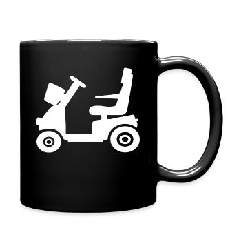 E Scooter, Seniorenmobil, Rollator Senioren Shirt - Tasse einfarbig - Schwarz - Rechts