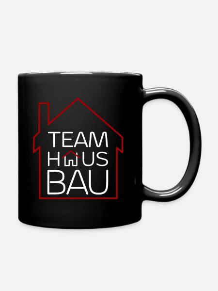 Team Hausbau - Tasse einfarbig - Schwarz