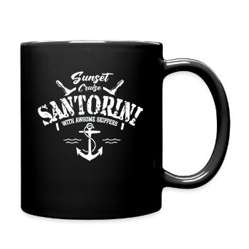 sunset cruise santorini with awsome skippers - Full Colour Mug - black - Right