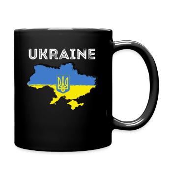Drapeau de l’Ukraine, soutien de l’Ukraine, je me tiens debout - Mug uni - noir - Droite