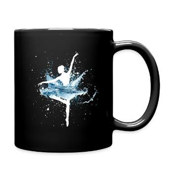Ballerina mit Wasserrock - Tasse einfarbig - Schwarz - Rechts