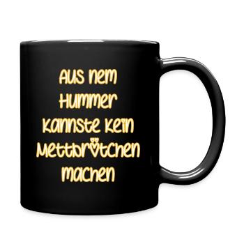 Hummer und Mettbrötchen - Tasse einfarbig - Schwarz - Rechts