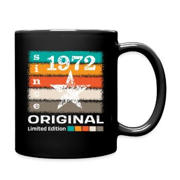 Geburtsjahr 1972 Retro - Tasse einfarbig - Schwarz - Rechts