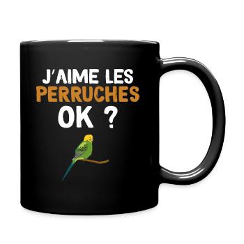 Perruches Humour Animaux De Compagnie - Mug uni - noir - Droite