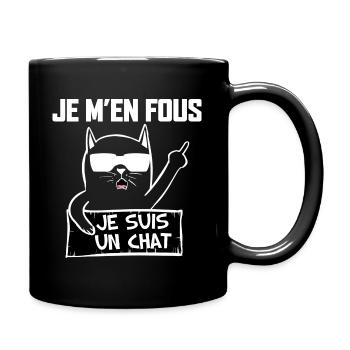 Chat De Caractère Humour Chat Drôle - Mug uni - noir - Droite