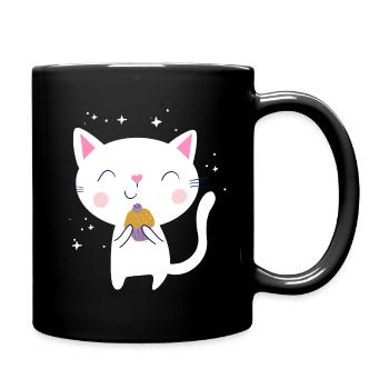 Blueberry Muffin Cat - Full Colour Mug - black - Right