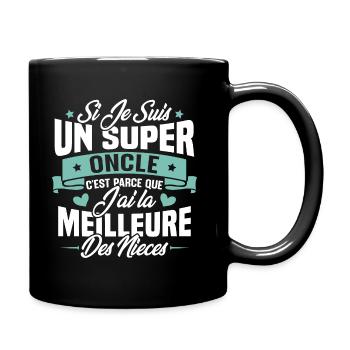 Super Oncle - Humour Cadeau Nièce Tonton - Mug uni - noir - Droite