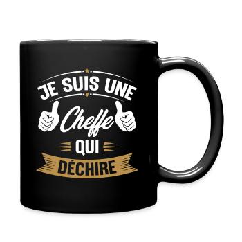 Je suis une cheffe qui déchire - Mug uni - noir - Droite