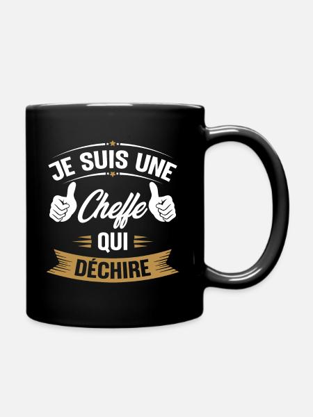 Je suis une cheffe qui déchire - Mug uni - noir