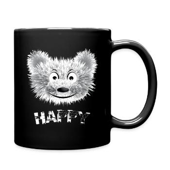 Happy Bear - Baby Bär Niedlich - Tasse einfarbig - Schwarz - Rechts