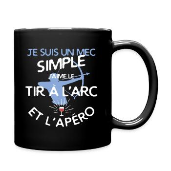 Un mec simple: J'aime le tir à l'arc et l'arc - Mug uni - noir - Droite