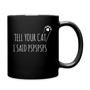 Hello Cat - Full Colour Mug - black - Right
