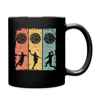 Handball retro vintage handball player - Full Colour Mug - black - Right