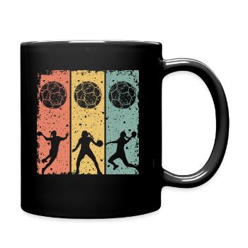 Women Handball retro vintage handball player - Full Colour Mug - black - Right