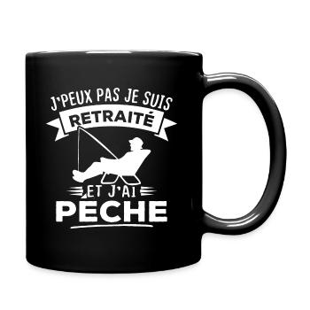 J'peux pas je suis retraité et j'ai pêche - Mug uni - noir - Droite