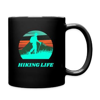 HIKING LIFE,NATURE,EXPLORE,OUTDOOR ACTIVITIES - Full Colour Mug - black - Right