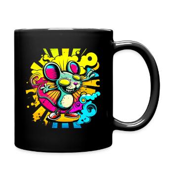 Coole Party-Ratte - Tasse einfarbig - Schwarz - Rechts