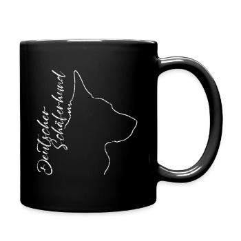 Deutscher Schäferhund Handpaint - Tasse einfarbig - Schwarz - Rechts