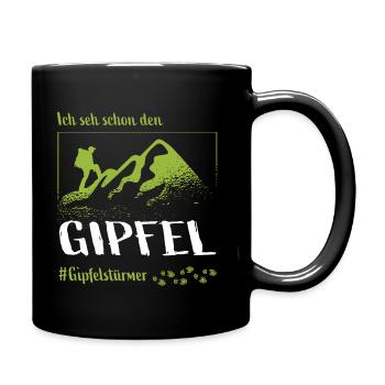 Ich seh schon den Gipfel - Berge - Wanderer - Tasse einfarbig - Schwarz - Rechts