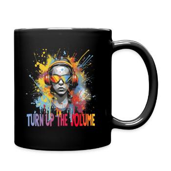 Turn up the volume Hip Hop Musik - Tasse einfarbig - Schwarz - Rechts