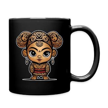 Mignonne fille maorie - Mug uni - noir - Droite