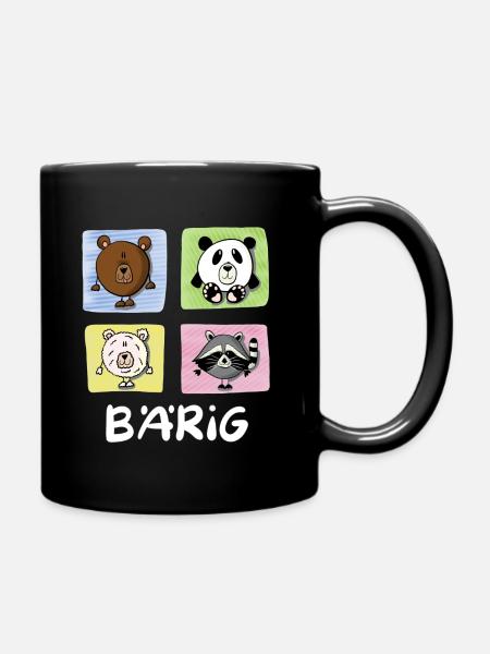 Bären Bärig - Tasse einfarbig - Schwarz
