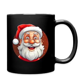 Happy Santa - Full Colour Mug - black - Right