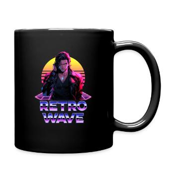 Retro Wave 80s Anime Man – Anime Shirt - Full Colour Mug - black - Right