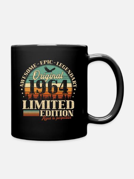 Original 1964 Limited Edition Vintage Geburtstag - Tasse einfarbig - Schwarz