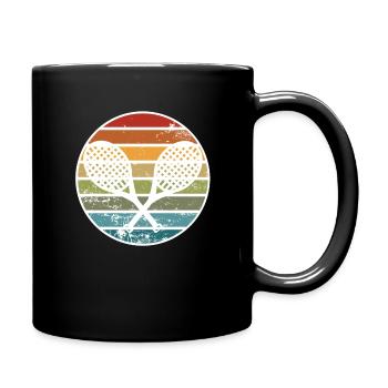 Tennis Geschenk Liebhaber Tennischläger Vintage - Tasse einfarbig - Schwarz - Rechts