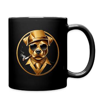 Golden Gentleman: Dog in Human Form - Full Colour Mug - black - Right