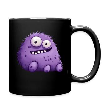 lila Monster (lustig) - Tasse einfarbig - Schwarz - Rechts