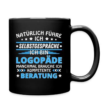 Ich führe Selbstgespräche - Logopäde Edition - Tasse einfarbig - Schwarz - Rechts