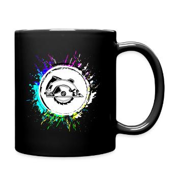 Scie circulaire à la main symbole Silhouette - Mug uni - noir - Droite