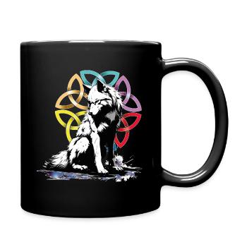 Loup Mandala celtique - Mug uni - noir - Droite